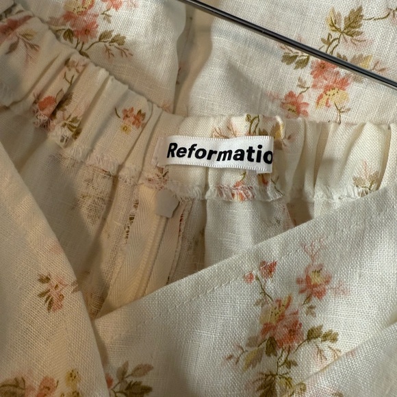 Reformation Mildred Bowie Linen Floral Dress Size 2 - Picture 5 of 6